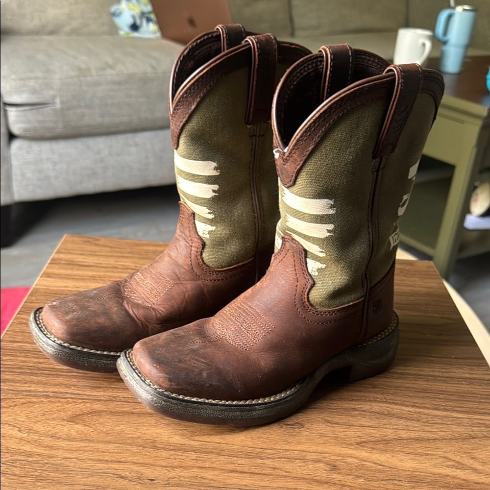 Durango Kids Brown and Green Western Boots